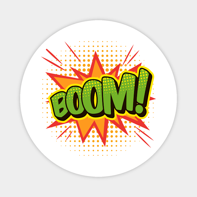 BOOM Comic Book Word Art Magnet by CafePretzel